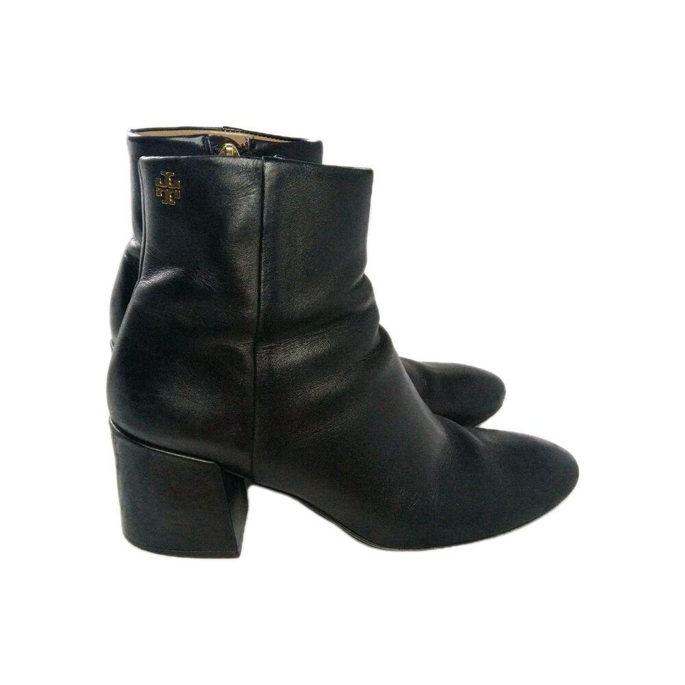 Tory Burch Black Leather Ankle Boots Women's Size 8 M